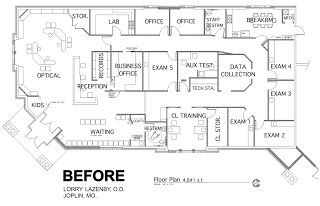 Optometric Office Design Ideas: Taking an Optical Floor Plan from Good to Great Medical Office Floor Plan, Lab Organization, Optical Office, Dental Design Interior, Optometry Office, Office Floor Plan, Inspiring Office, Eye Clinic, Birthday Cakes For Her