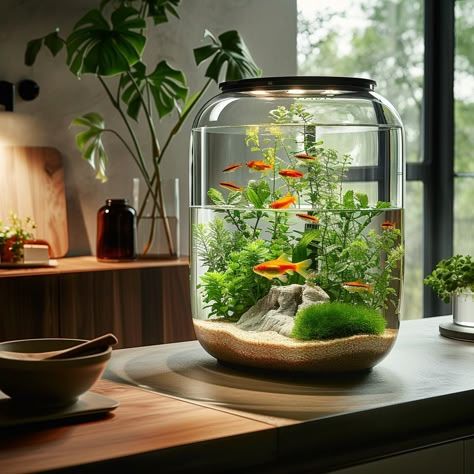 Creating a fish aquarium is a rewarding endeavor that can transform a space into a tranquil underwater world. An aquarium serves not only as a beautiful decorative element but also as a window into aquatic life, offering a unique way to appreciate the diversity of fish and their habitats. Office Aquarium Ideas, Small Aquarium Ideas Decoration, Aquarium Ideas Decoration, Aquarium Design Fish Tanks, Aquarium With Plants, Small Fish Tank Ideas, Small Aquarium Ideas, Small Aquarium Design, Fish Terrarium