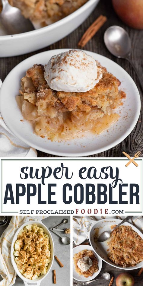 Easy Apple Cobbler, Apple Cobbler Easy, Cobbler Recipes Easy, Apple Cobbler Recipe, Cobbler Easy, Apple Recipes Easy, Brown Betty, Apple Cobbler, Domino Effect