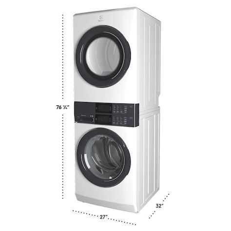 Laundry Tower™ Single Unit Front Load 4.4 Cu. Ft. Washer & 8 Cu. Ft. Electric Dryer | Stacked Washer and Dryer Units | Electrolux Electrolux Washer And Dryer, Laundry Tower, Stacked Washer And Dryer, Washer Drum, Clean Washer, Washer Dryer Set, Laundry Center, Gas Dryer, Portable Washer