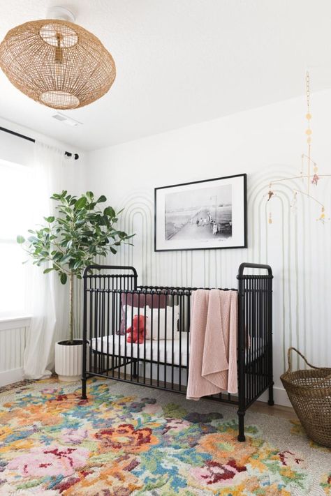 Anthropologie Nursery Girl, Funky Nursery Ideas, Diys Room Decor, Nursery Light Fixture, Eclectic Nursery, Light Fixture Ideas, Nursery Reveal, 1st House, Baby Nursery Neutral