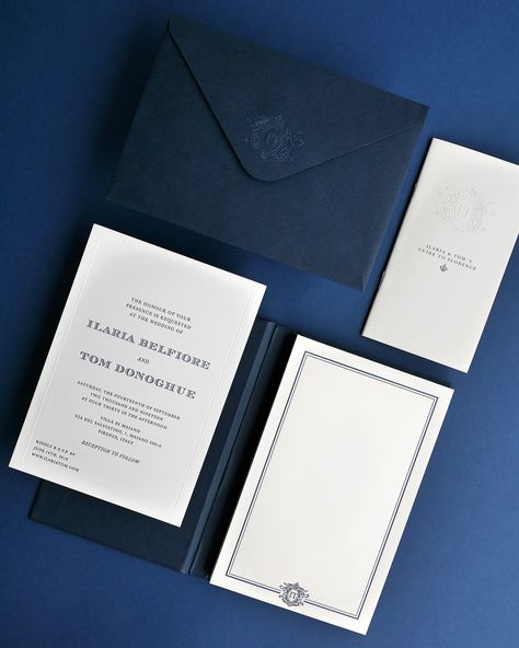 Navy Blue White And Gold Wedding Invitations, Navy Blue And White Wedding Invitations, Dark Blue Wedding Invitations, Navy Blue Invitations Wedding, Navy Blue Packaging, Navy Blue Invitations, Wedding Invitation Navy Blue, Cream Wedding Invitations, Embossed Wedding Invitations