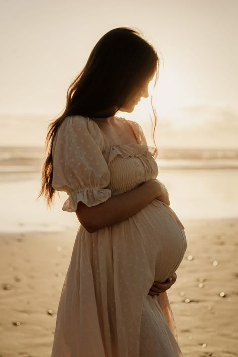 Mommy Maternity Pictures, Maternity Photography Backyard, Pregnancy Dresses For Photoshoot, Maternity Photo Shoot River, Maternity Shoot Ideas Outdoor Poses, Maternity Photography Joshua Tree, Maternity Shoot Ideas Family, Beach Maternity Photos Sunrise, Sunset Maternity Photoshoot