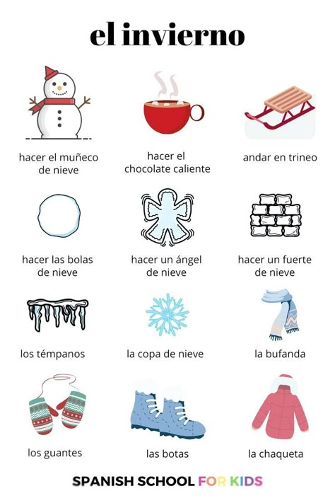 Start helping your kids learn Spanish at home this winter with these fun Spanish homeschool worksheets! These Spanish worksheets winter activities are easy Spanish worksheets with engaging & mostly screen-free activities. These Spanish winter worksheets include Spanish worksheets with body parts to make a snowman. Grab these Spanish language worksheets plus other worksheets in Spanish for kids, Spanish worksheets for kids printables & worksheets to learn Spanish at spanishschoolforkids.com! Spanish Worksheets For Kids Printables, Spanish Worksheets For Kids, Spanish Words For Kids, Simple Spanish Words, Spanish Games For Kids, Spanish Flash Cards, Worksheets In Spanish, Spanish Reading Activities, Spanish Homeschool