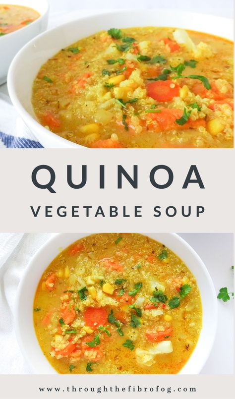 Quinoa Soup Recipes, Quinoa Vegetable Soup, Vegan Vegetable Soup, Hearty Soup Recipes, Quinoa Soup, Fibro Fog, Low Histamine Diet, Vegetable Quinoa, Low Histamine