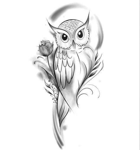 Tattoo Drawings Sketches, Owl Tattoo Drawings, Cute Owl Tattoo, Owl Tattoo Design, Owls Drawing, Sketches Art, Tattoo Art Drawings, Owl Tattoo, Tattoo Design Drawings