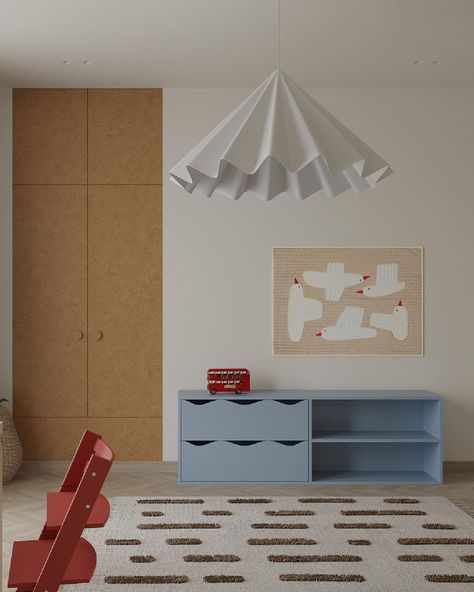 Sarah Sherman Samuel Kids Room, Ferm Living Nursery, Nordic Playroom, Boys Room Toddler, Kids Room Storage Solutions, Children Bedroom Ideas, Artistic Living Room, Kid Storage, Family Room Playroom