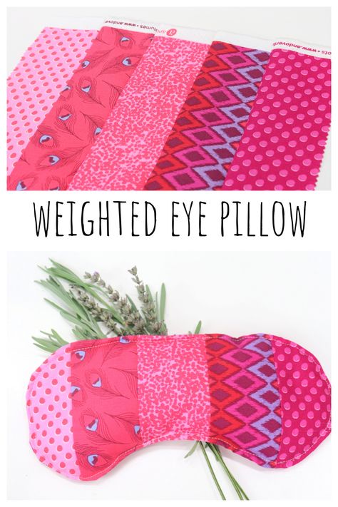 Weighted Eye Pillow - Amy Latta Creations Diy Weighted Pillow, Eye Pillows For Yoga, Eye Pillow Diy, Diy Eye Pillow, Weighted Eye Mask, Lavender Eye Pillows, Face Pillow, Eye Pillow, Eye Pillows