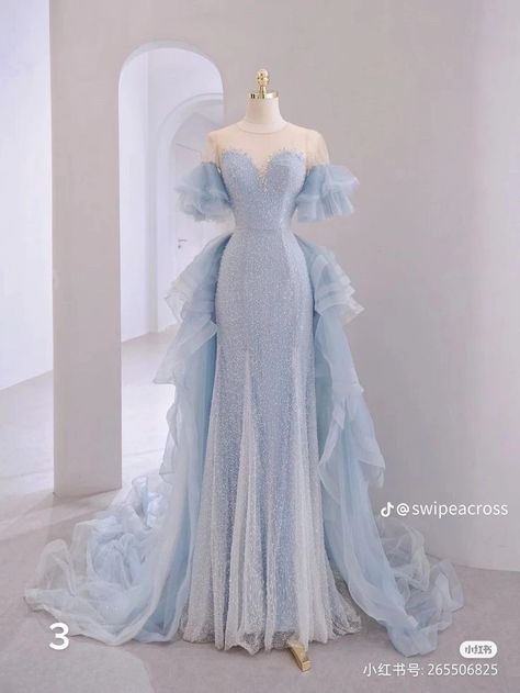 Blue Halter Tutu Dress Women, Different Kinds Of Dresses, Winter Wonderland Prom Dress, Royal Ball Gown Aesthetic, Prom Dress Drawing, Fairytale Dress Princesses Ball Gowns, Dress Reference Drawing, Simple Purple Dress, Beautiful Elegant Dresses