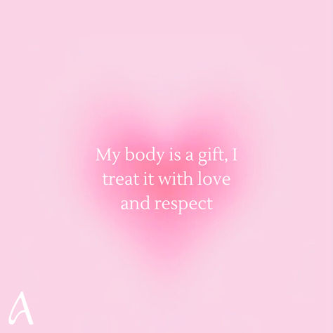 "My body is a gift, I treat it with love and respect." Loving Body Quotes, Moving My Body Quotes, Imperfect Body Art, Moving Your Body Quotes, Love Your Body Aesthetics, Body Appreciation Quotes, Wellness Gifts For Women, Quotes Love Yourself Aesthetic, Move Your Body Quotes