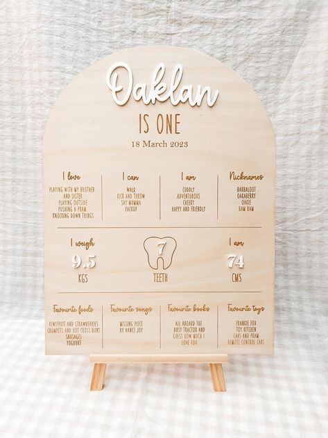 Crafting Memories: First Birthday Sign Designs Son 1st Birthday Ideas, First Birthday Info Board, First Birthday Sign Ideas, First Birthday Board Ideas, 1st Birthday Milestone Board, First Birthday Activities, Baby Footprints Christmas, 1st Birthday Board, Baby Handprint Crafts