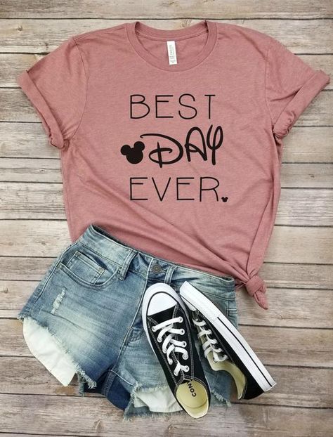 Best Day Ever Tshirt | Disney Family Mickey Minnie Mouse | Disney world | Disneyland | Disney Shirts for Women Disney Attire, Cool Shirts For Girls, Moon Phases Shirt, Disney Shirt Ideas, Cute Disney Outfits, Disney Trip Shirts, Disneyland Outfits, Trip Shirts, Womens Disney Shirts