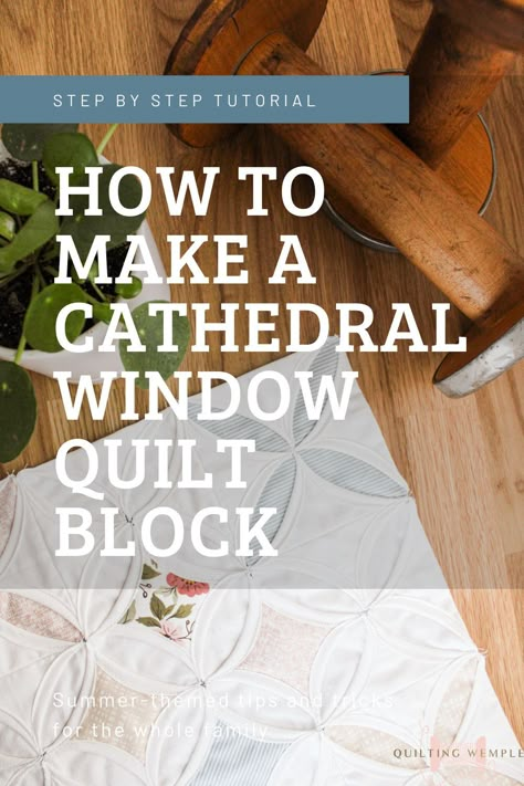 How To Make Cathedral Window Quilt Block, Cathedral Quilt Block, Faux Cathedral Window Quilt Pattern, Cathedral Quilt Tutorial, Cathedral Windows Quilt Pattern, Cathedral Window Quilt Pattern Free, Cathedral Quilt Pattern, Cathedral Windows Quilt, Cathedral Window Quilt Tutorial