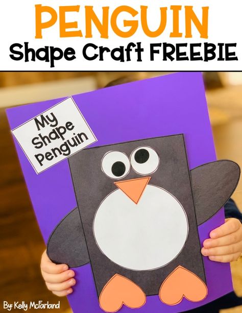 Penguin Kindergarten, Shape Penguin, Penguin Crafts Preschool, Polar Animals Preschool, Penguin Preschool, January Preschool, Penguin Activities, Winter Theme Preschool, Winter Crafts Preschool