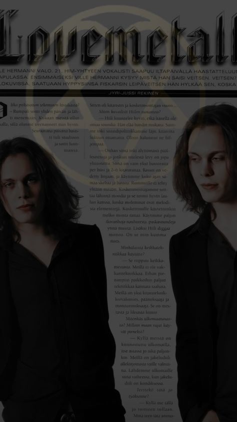 #rock #metal #lovemetal #razorbladeromance #joinme #gonewiththesin #villevalo #goth #gothicmetal #himband #him #hisinfernalmajesty #aesthetic Him Wallpaper Band, Him Band Wallpaper, Ville Valo Wallpaper, Him Wallpaper, Wallpaper Goth, Him Aesthetic, Rock Couple, Rock Wallpaper, Goth Men