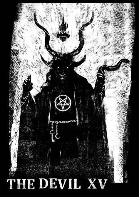 Devil Tarot Card, Coven, The Devil, Tarot Card, Reading, Black And White, White, Black