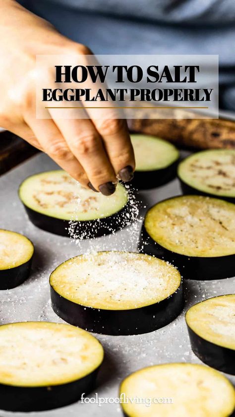 Learn how to salt eggplant properly and prepare it for cooking using my foolproof method. Roasted Whole Eggplant, How To Ripen Peaches, How To Prepare Eggplant, Salt Water Bath, Ways To Cook Eggplant, Cooking Eggplant, Eggplant Recipes Parmesan, Prepared Eggs, Salad Bread