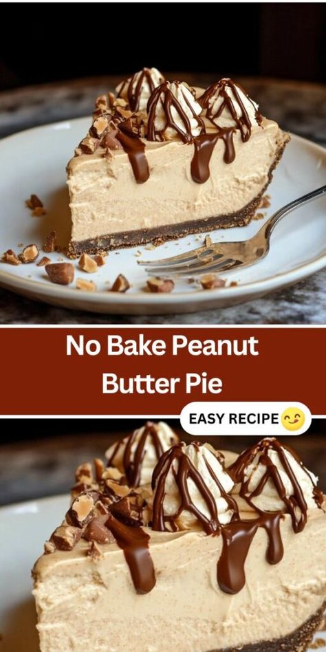 Looking for an easy, no-bake dessert? This creamy Peanut Butter Pie is a crowd-pleaser! Made with a graham cracker crust, whipped topping, and rich peanut butter filling, it’s the perfect quick and simple treat for any occasion. Ideal for peanut butter lovers and great for holidays or weeknight desserts. Ready in just minutes with minimalingredients! Keto No Bake Peanut Butter Pie, Easy Peanut Butter Pie Recipe, No Bake Pies With Graham Cracker Crust, Peanut Butter No Bake Pie, Gluten Free Peanut Butter Pie, Weeknight Desserts, Peanut Butter Pie No Bake, Ice Cream And Cookies, No Bake Peanut Butter Pie