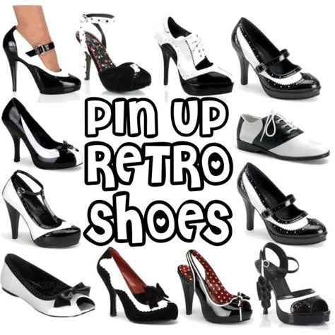 black-white-pin-up-shoes-sale Maids Outfit, Cabelo Pin Up, Rockabilly Shoes, Mode Rockabilly, Pin Up Fashion, Pin Up Shoes, Rockabilly Looks, Rockabilly Wedding, Rockabilly Outfits