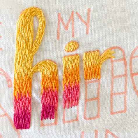 Best Fill Stitches For Embroidery Letters - nelandjocrafts.com Hand Embroidery Letters, Thick Embroidery, Basic Hand Embroidery Stitches, Simple Hand Embroidery Patterns, Basic Embroidery Stitches, Embroidery Letters, Hand Embroidery Projects, Hand Embroidery Art, Hand Embroidery Stitches