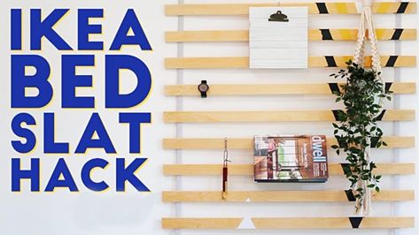 Genius IKEA Bed Slat Hacks You Never Knew Existed Ikea Bed Slats, Ikea Headboard, Cheap Diy Headboard, Ikea Bed Hack, Diy Tufted Headboard, Diy Wood Headboard, Ikea Organization Hacks, Ikea Makeover, Organization Hacks Diy