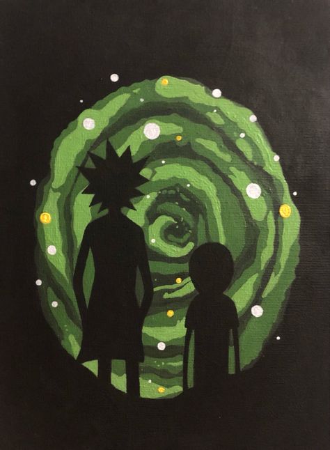 Rick And Morty Couple Painting, Rick And Morty Bedroom Ideas, Ps5 Painting Ideas, Things To Paint On My Wall, Easy Rick And Morty Painting, Painting Ideas Rick And Morty, Rick And Morty Paintings, Rick And Morty Painting Ideas, Rick And Morty Canvas Painting