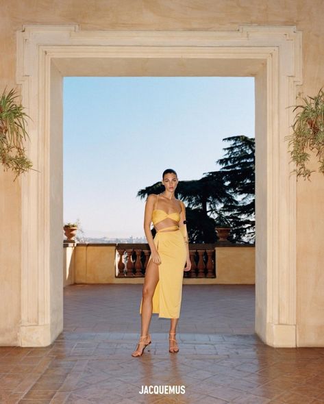 European Summer Night, Larissa Mills, Jacquemus Campaign, Jacquemus Style, Athleisure Luxury, Jacquemus Fashion, Inspo Photoshoot, Matching Skirt Set, Vittoria Ceretti