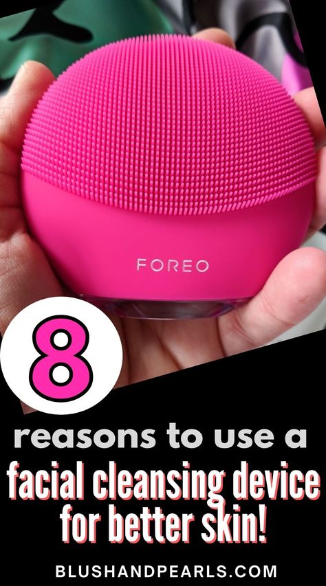 foreo hot pink facial cleansing brush Facial Massage Benefits, Silicone Face Brush, Electric Facial Cleanser, Good Sunscreen For Face, Skincare Tool, A Good Skincare Routine, At Home Facial, Facial Massage Techniques, Good Skincare Routine