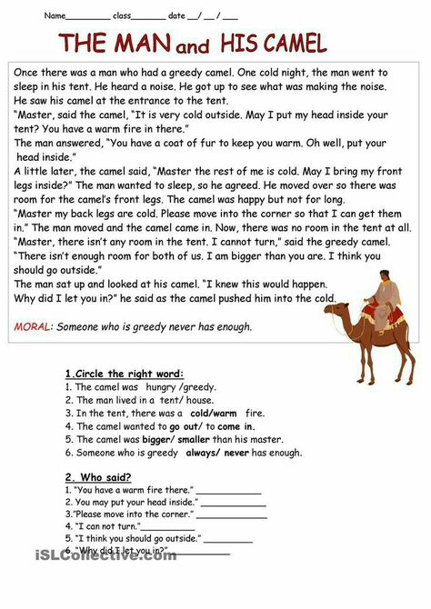 Reading Comprehension Texts, Story Reading, Reading Comprehension For Kids, Esl Reading, English Stories For Kids, English Short Stories, Reading Comprehension Lessons, Moral Stories For Kids, English Story