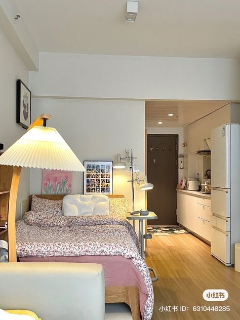 Korean Studio Apartment Small Spaces, Small Condo Room Ideas, 18sqm Condo Interior, 15sqm Bedroom Design, Microapartments Ideas, Condo Interior Design Small Philippines Studio Type, Korean Dorm Room, Small Korean Apartment, Korean Apartment Interior Small Spaces