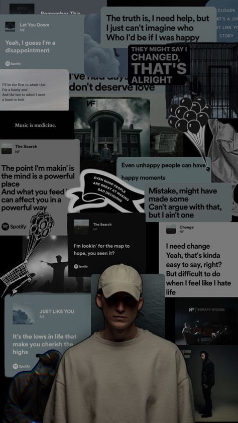 Music Wallpaper Quotes, Nf And Eminem, Nf Phone Wallpaper, Nf Music Wallpaper, Music Rap Aesthetic, Nf Wallpaper Aesthetic Lyrics, Nf Happy Wallpaper, Nfrealmusic Wallpaper, Music Wallpaper Aesthetic Iphone