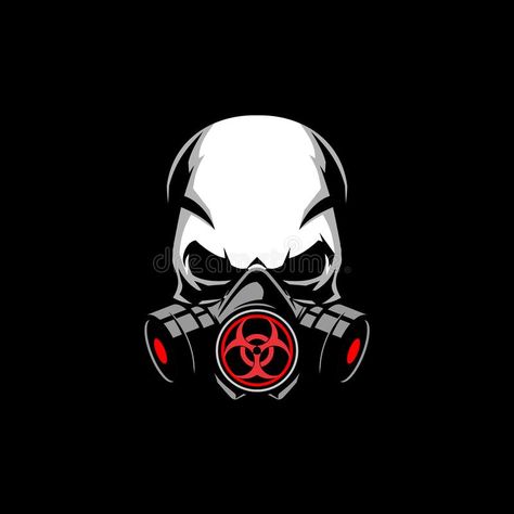 Biohazard Tattoo, Skull Gas Mask, Gas Mask Drawing, Gas Mask Tattoo, Biohazard Symbol, Simple Skull, Dj Logo, Sign Illustration, Mask Drawing