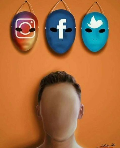 Which mask should I wear today? Interesting Social Media concept #socialmedia #facebook #instagram #twitter #advertising #socialcampaigns #graphicdesign Satirical Illustrations, Social Media Art, Meaningful Pictures, Social Art, Deep Art, Meaningful Art, Inspirational Pictures, Conceptual Art, Surreal Art