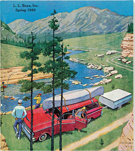 How Much Are Early L.L. Bean Catalogs Worth? | Maine Homes Vintage Summer Camp, Vintage Cabin, Camp Style, Vintage Campers, Vintage Camping, Vintage Trailers, Camping Art, Canoeing, Vintage Illustrations