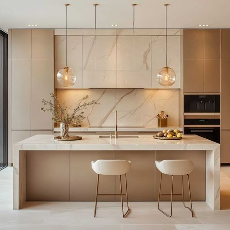 12+ Elegant Luxury Modern Kitchen Designs in Warm Beige • 333+ Inspiring Lifestyle Ideas Small Luxury Kitchen, Kitchen Beige, Luxury Modern Kitchen, Beige Cabinets, Inviting Kitchen, Modern Luxury Kitchen, Modern Kitchen Cabinet Design, Rustic Modern Kitchen, Beige Kitchen