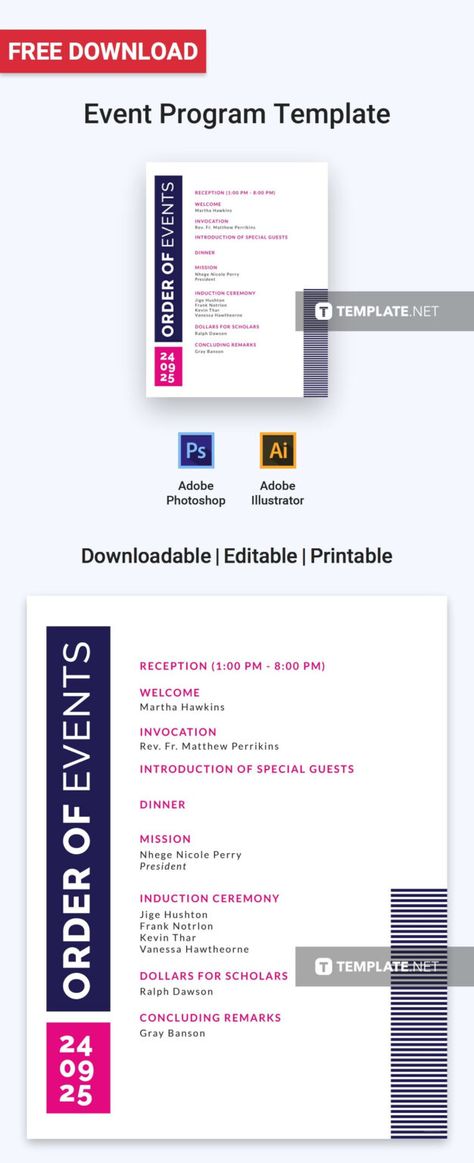 Free Event Program Invitation | Program Template, Free throughout Free Event Program Templates Word Event Program Design Templates, Event Program Design Layout, Event Program Design, Program Layout, Calendar Design Layout, Fiji Day, Printable Wedding Program Template, Agenda Design, Wedding Table Name Cards