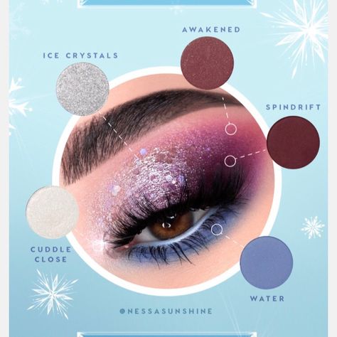 Colourpop Frozen II Elsa Palette @nessasunshine Disney Makeup Looks, Elsa Makeup, Frozen Makeup, Colourpop Eyeshadow, Disney Makeup, Eye Makeup Designs, Makeup Eye Looks, Glamour Makeup, Pinterest Blog