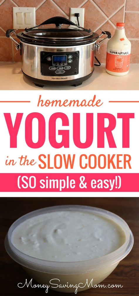 Crock Pot Yogurt, Homemade Yogurt Recipes, Making Yogurt, Recipe Slow Cooker, Yogurt Recipe, Money Saving Mom, Homemade Yogurt, Low Carb Dessert, Yogurt Recipes