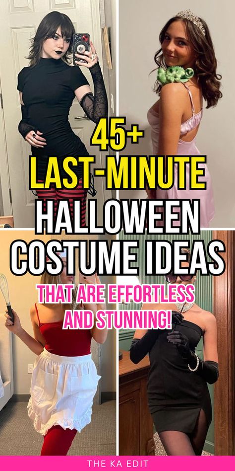 Need a killer Halloween costume ASAP? Check out these insanely easy last-minute Halloween costumes that’ll make you the star of the night! last minute halloween costume ideas, last minute halloween costume women, last minute halloween costume diy, last minute halloween costume 2023, easy last minute halloween costume, last minute halloween costumes diy, last minute halloween costumes for girls, cute last minute halloween costumes, funny last minute halloween costumes. Last Minute Funny Costumes, Halloween Womens Costumes Ideas Easy Diy, Simple Female Halloween Costumes, Easy Cheap Diy Halloween Costumes, Halloween Costumes Homemade Women, Quick At Home Halloween Costume, Diy Last Minute Costumes Women, Subtle Costumes Halloween, Easy Diy Last Minute Halloween Costumes