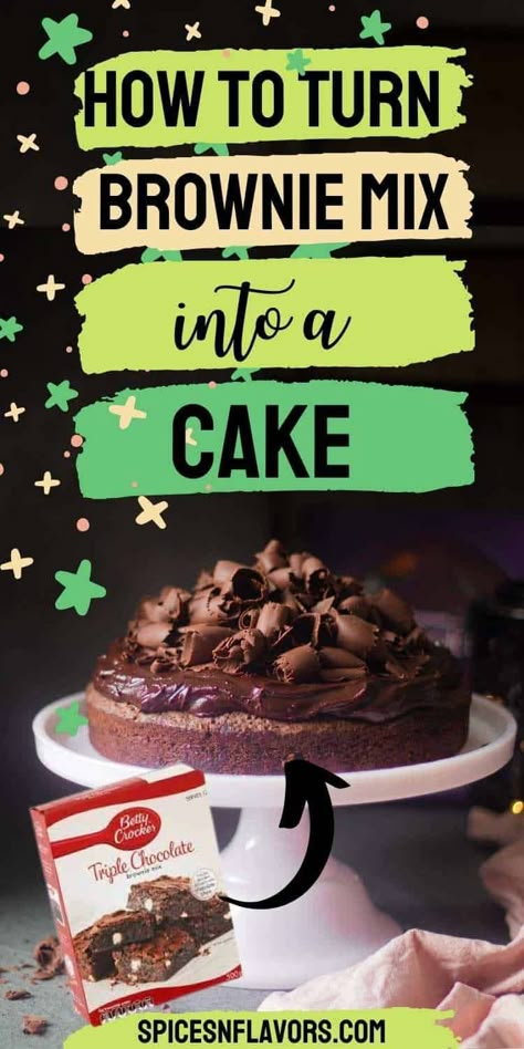 Cake Like Brownies From A Box How To Make, Boxed Brownie Mix Uses, Brownie Mix Bundt Cake Recipes, Brownie Cake From Mix Boxes, Brownie Mix Chocolate Cake, Brownie Mix To Cake, Cake With Brownie Mix Recipe, How To Make Brownies More Cake Like, Turn White Cake Mix Into Chocolate