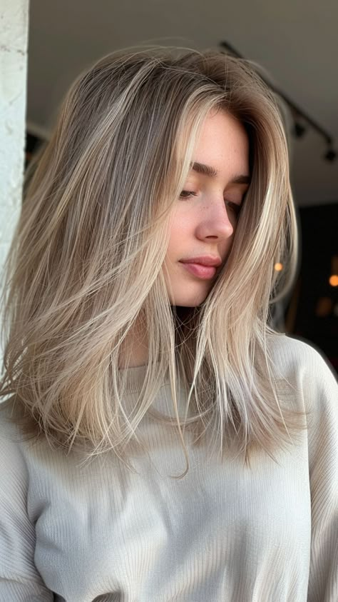 Shine Bright with 30 Stunning Blonde Hair Colors: Top Shades for 2024 Soft Beige Hair Colour, Balayage Hair Blonde Cool Tone, Vanilla Creamy Blonde Hair, Balayage Hair Cool Blonde, Cool Tones Hair Color, Blond Hair 2024, Beige Blonde Babylights, Ashy Blond Hair, Blonde Autumn Hair