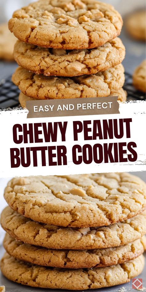 Discover an easy and perfect recipe for chewy peanut butter cookies. Ideal for your cookie recipes board, these cookies are soft, chewy, and packed with peanut butter goodness. Save this pin and click for the complete recipe and step-by-step instructions. Enjoy a delicious treat that's sure to satisfy your sweet tooth. Delicious Peanut Butter Cookies, Peanut Butter Cookies With Peanut Pieces, The Best Soft And Chewy Peanut Butter Cookies, The Best Chewy Peanut Butter Cookies, Easy Pb Cookies 4 Ingredients, Soft And Chewy Peanut Butter Cookies Recipe, Peanut Butter Cookies Crispy, Peanut Butter Cookies With Natural Pb, Recipes Using Chunky Peanut Butter