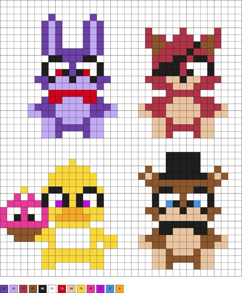 Fnaf Perler Beads, How To Pixel Art, Fnaf Crafts, Art Spiderman, Modele Pixel Art, Graph Paper Drawings, Easy Pixel Art, Pixel Art Templates, Pixel Drawing