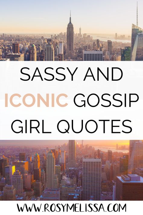 Have you loved watching Gossip Girl? These are the most sassy and iconic Gossip Girl quotes in New York City with NYC quotes to use on your social media and in your Instagram captions! #travelquotes #gossipgirlquotes #newyorkcity Gossip Captions, Iconic Funny Quotes, Gossip Captions Instagram, Gossip Girl Senior Quotes, Gossip Girl Iconic Quotes, Captions For Nyc Pictures, Captions For New York City Pictures, Gossip Girl Captions Instagram, City Girl Captions