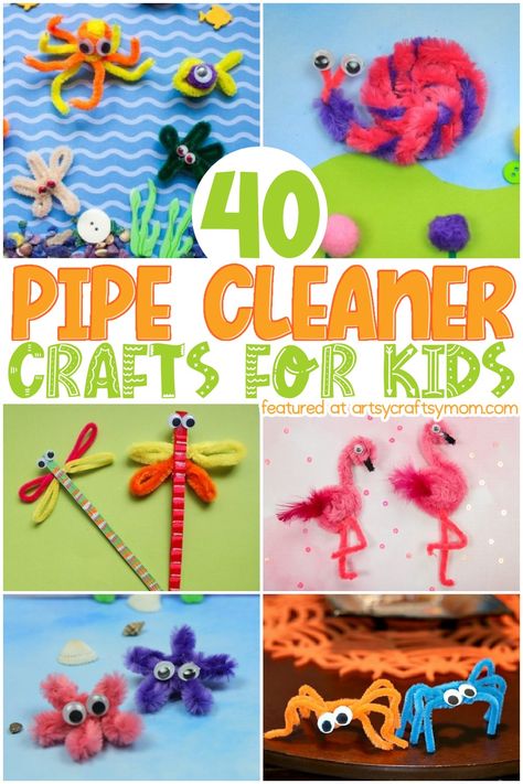 40 Best Pipe Cleaner Crafts for kids – from flowers, to rings, to Christmas ornaments, to finger puppets the sky’s the limit! Fun, easy and they end up looking awesome when you’re done! Crafts For Kids With Paper, Pipe Cleaner Crafts For Kids, Pipe Cleaner Projects, Pipe Cleaner Animals, Pipe Cleaner Art, Book Drawing Ideas, Scratch Book, Pipe Cleaner Crafts, Kids Craft Ideas