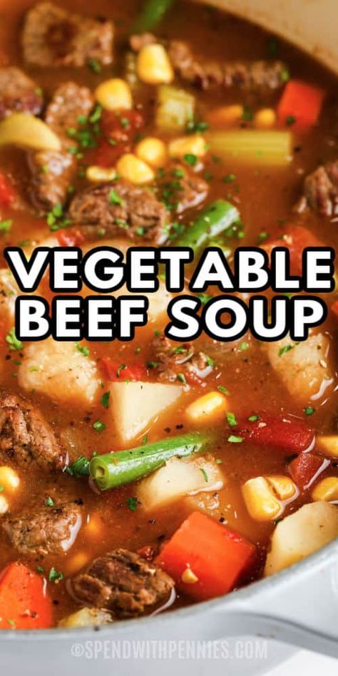 Veg Beef Soup, Soup Recipe Crockpot, Best Vegetable Soup Recipe, Easy Vegetable Beef Soup, Homemade Vegetable Beef Soup, Beef Recipes For Dinner Healthy, Beef And Veggies, Recipe Crockpot, Beef Recipes For Dinner Easy