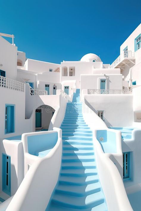 View of Oia town in Santorini island in Greece -- Greek landscape royalty free stock photos Greek Islands Architecture, Cassiopeia Aesthetic, Greek Islands Aesthetic, Greece Beautiful Places, Greek Prints, Greek Santorini, Greek Landscape, Oia Greece, Greek Town