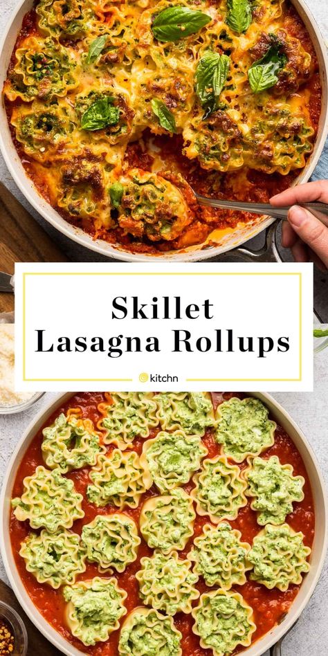 Crispy Lasagna, Kale Pesto Recipe, Pesto Lasagna, Yummy Noodles, Skillet Lasagna, Recipe Shrimp, Lasagna Roll Ups, Lasagna Rollups, Lasagna Roll