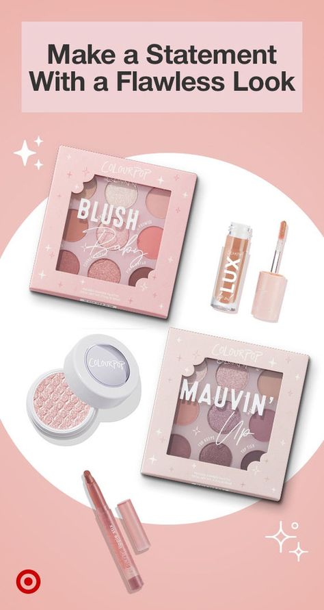 Create any look from natural to dramatic. Explore ColourPop eyeshadow palettes & sticks, lip colors, highlighters and more. Find them at Target. Soft Summer Makeup, Colourpop Blush, Colourpop Eyeshadow Palette, Gallon Of Water A Day, Colored Mascara, Nice Makeup, Colourpop Eyeshadow, Colourpop Makeup, Advertising Product