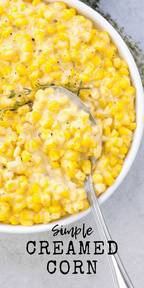 Creamed Corn | Simply Made Recipes Creamed Corn Recipe Easy, Thanksgiving Side Dishes Crockpot, Thanksgiving Recipes Side Dishes Veggies, Homemade Cream Corn, Slow Cooker Creamed Corn, Corn Recipes Side Dishes, Creamed Corn Recipes, Best Thanksgiving Side Dishes, Thanksgiving Side Dishes Easy